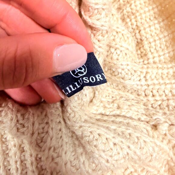 Lillusory Apricot Beige Tan Oversized Turtleneck Sweater Dress Small - Picture 7 of 8